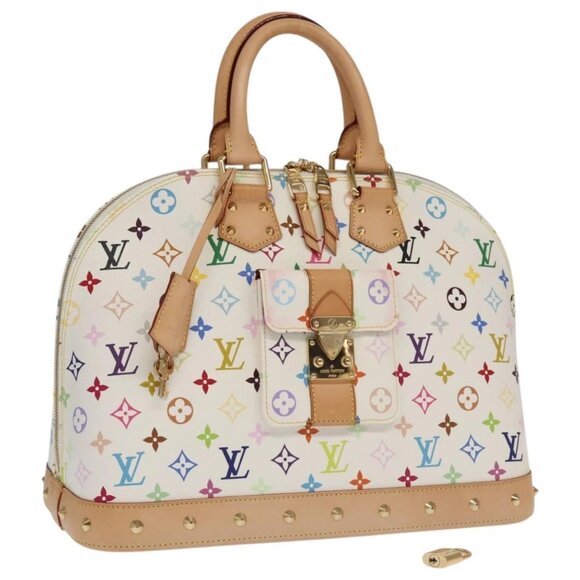 LOUIS VUITTON Monogram Multicolor Alma GM Hand Bag White M40441 LV Auth 101776SM - Picture 1 of 16